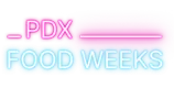 PDX Food Weeks neon glow Logo